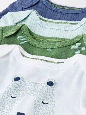 Cloud Island Baby Boys' Bear Long Sleeve Bodysuits, 0-3Months - Ivory